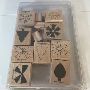Shapes & Shadows Wooden Rubber Stamp Set Stampin Up 2004 Crafting Scrapbooking